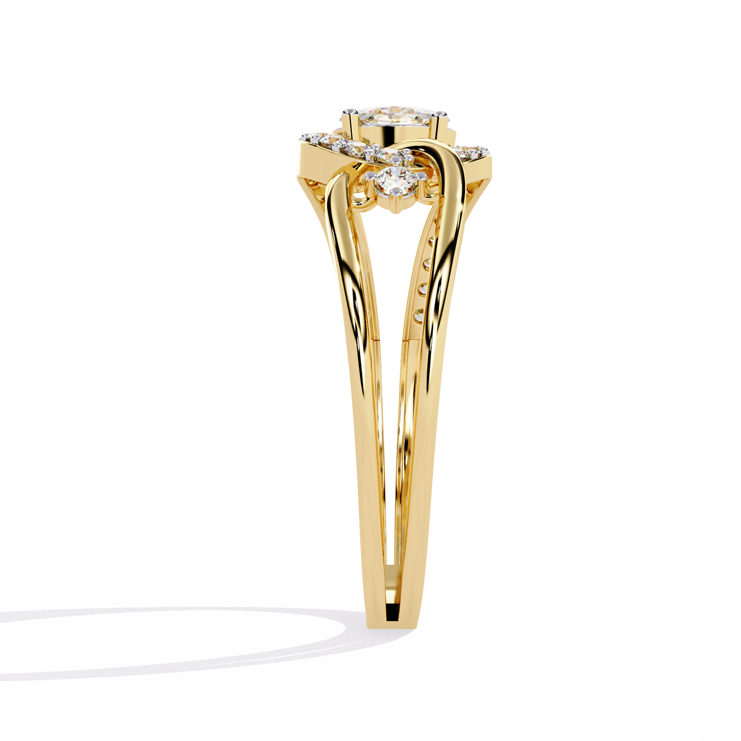 Interlocking Split Shank Diamond Ring | Modern Statement Ring
