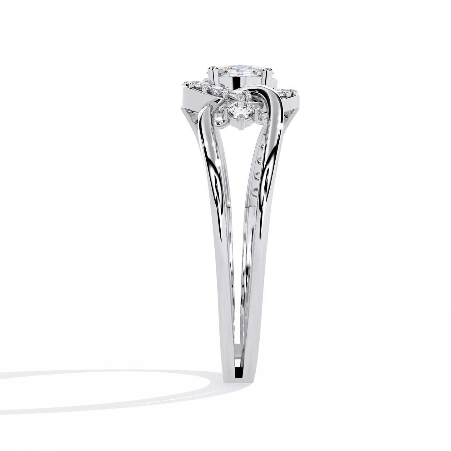 Interlocking Split Shank Diamond Ring | Modern Statement Ring
