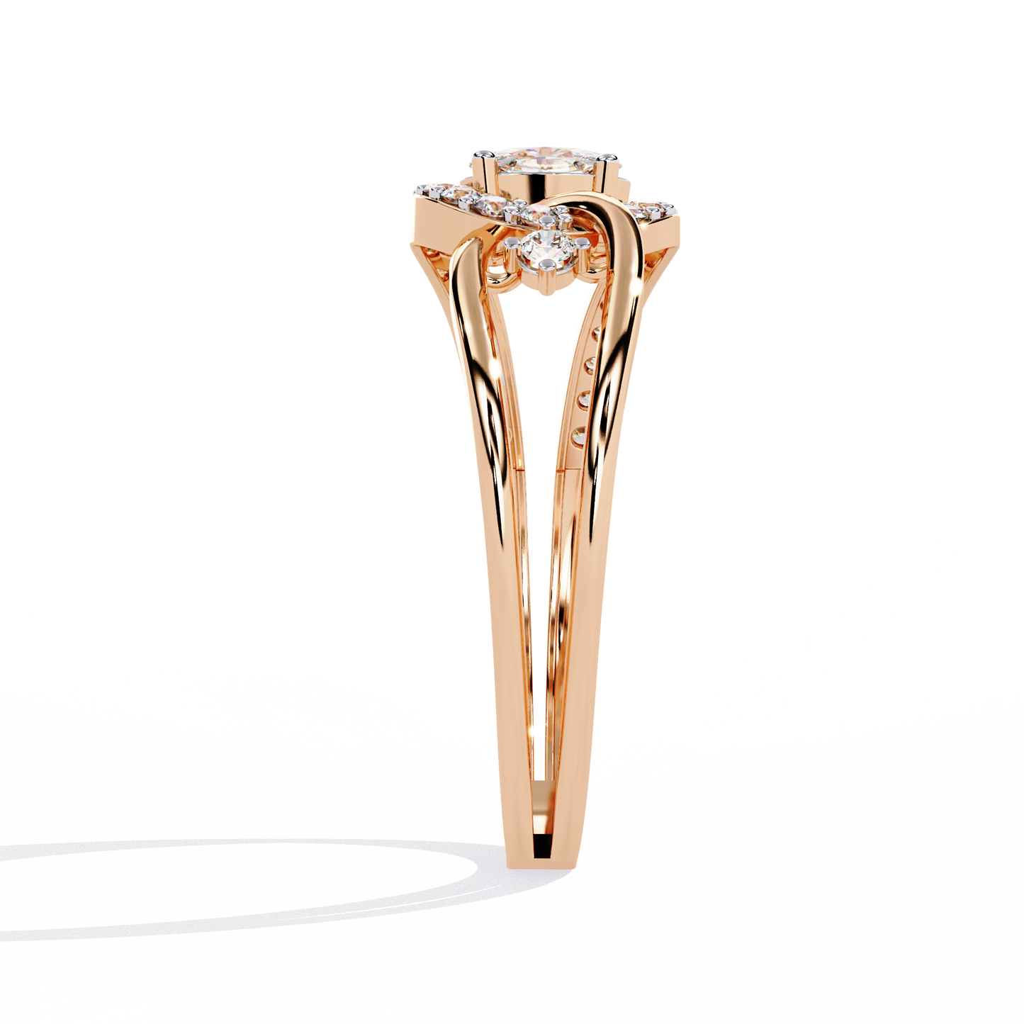 Interlocking Split Shank Diamond Ring | Modern Statement Ring