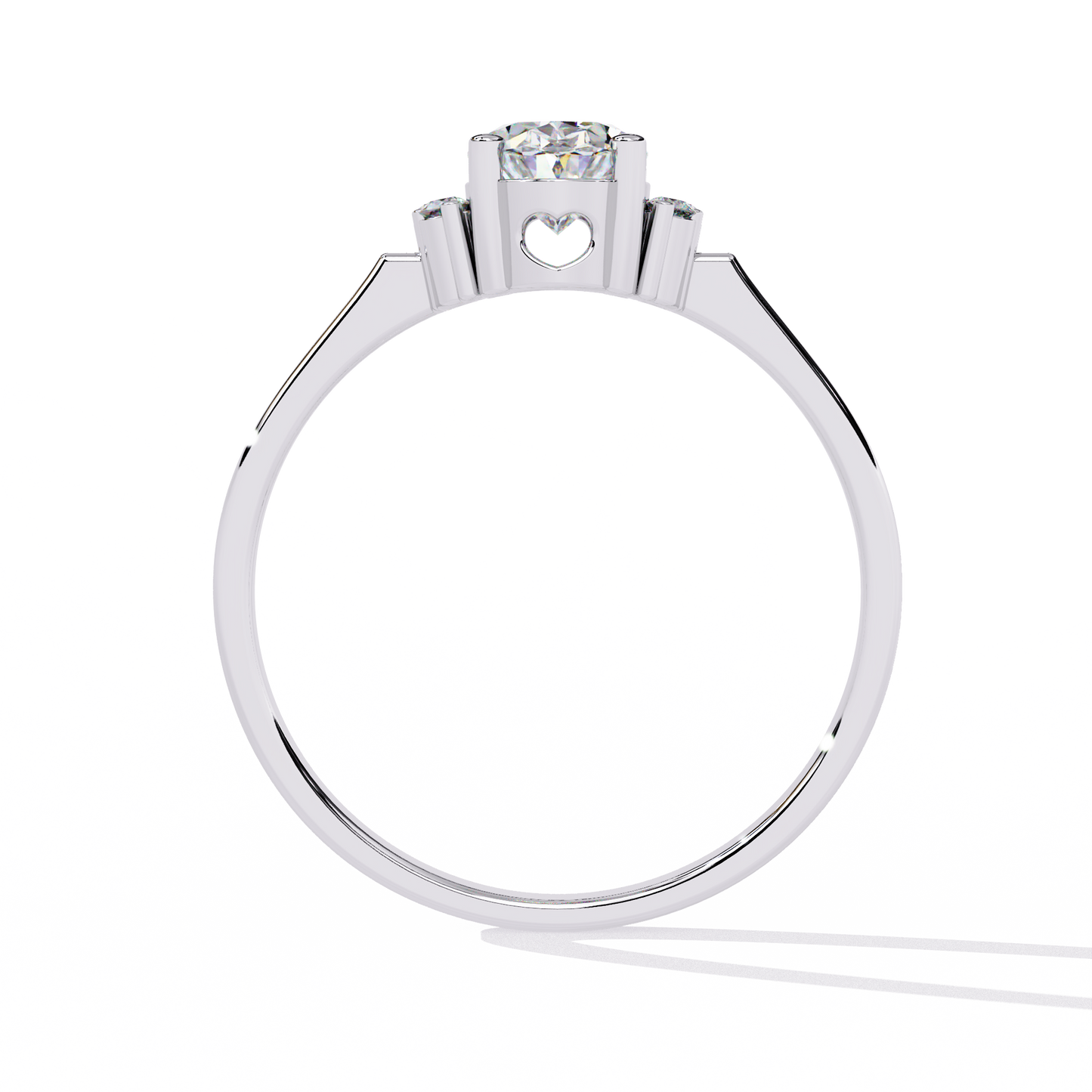 Floral Oval Halo Diamond Engagement Ring