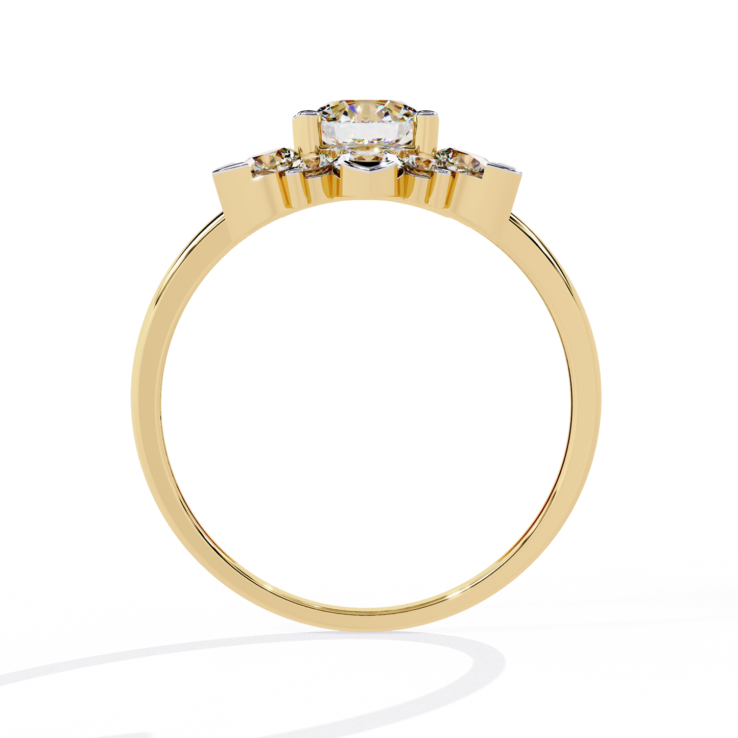 Flower Halo Engagement Ring | Starburst & Snowflake Style