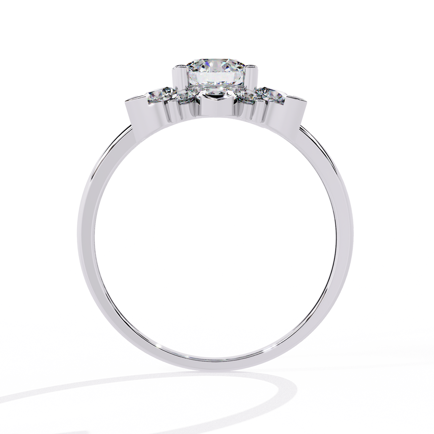 Flower Halo Engagement Ring | Starburst & Snowflake Style