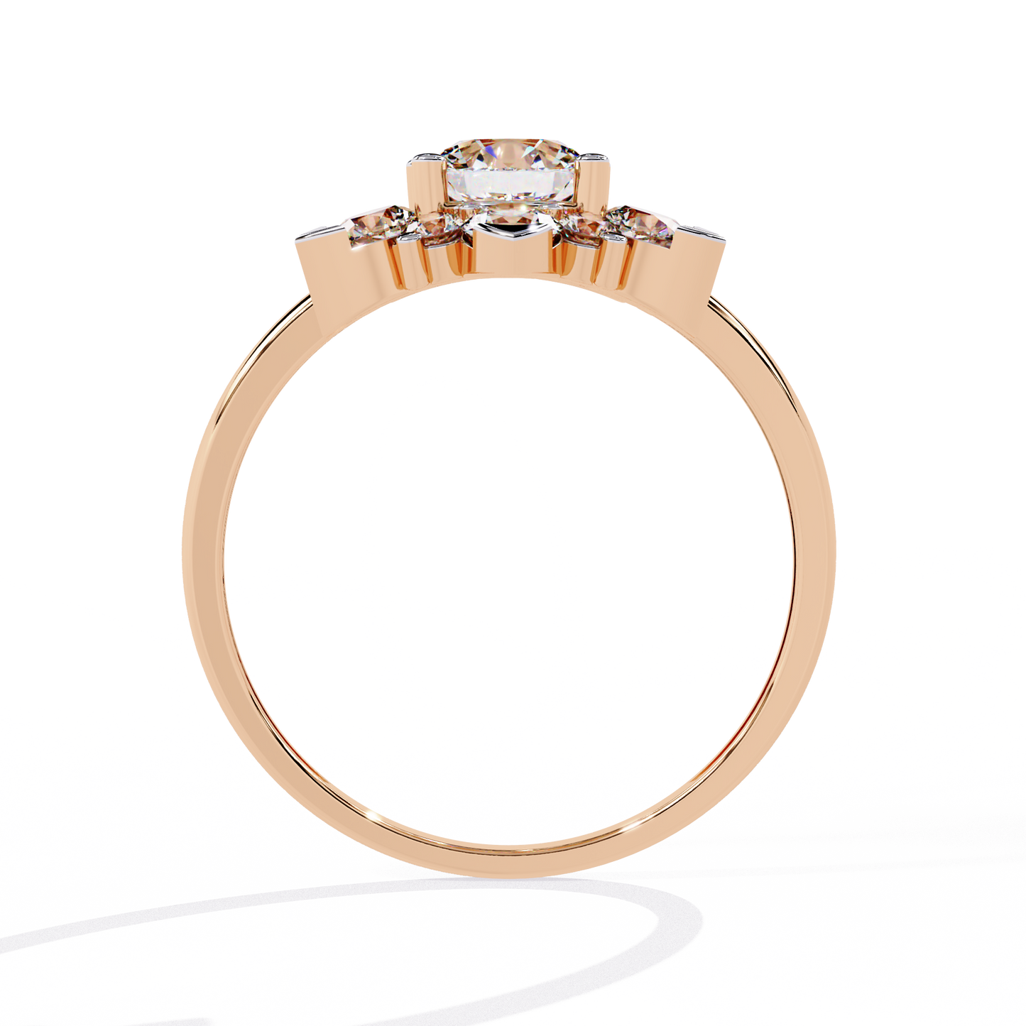 Flower Halo Engagement Ring | Starburst & Snowflake Style
