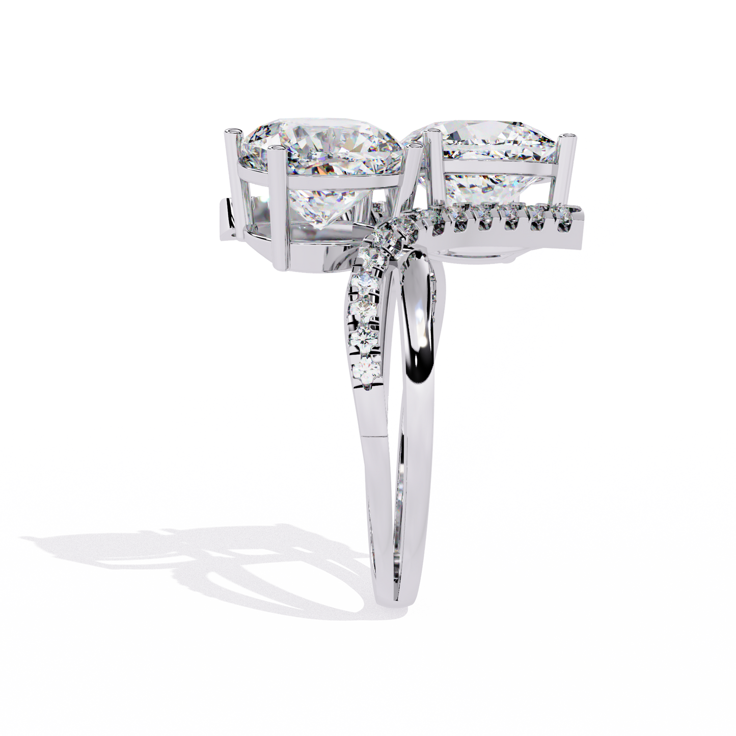 Double Cushion Cut "You and Me" Halo Ring