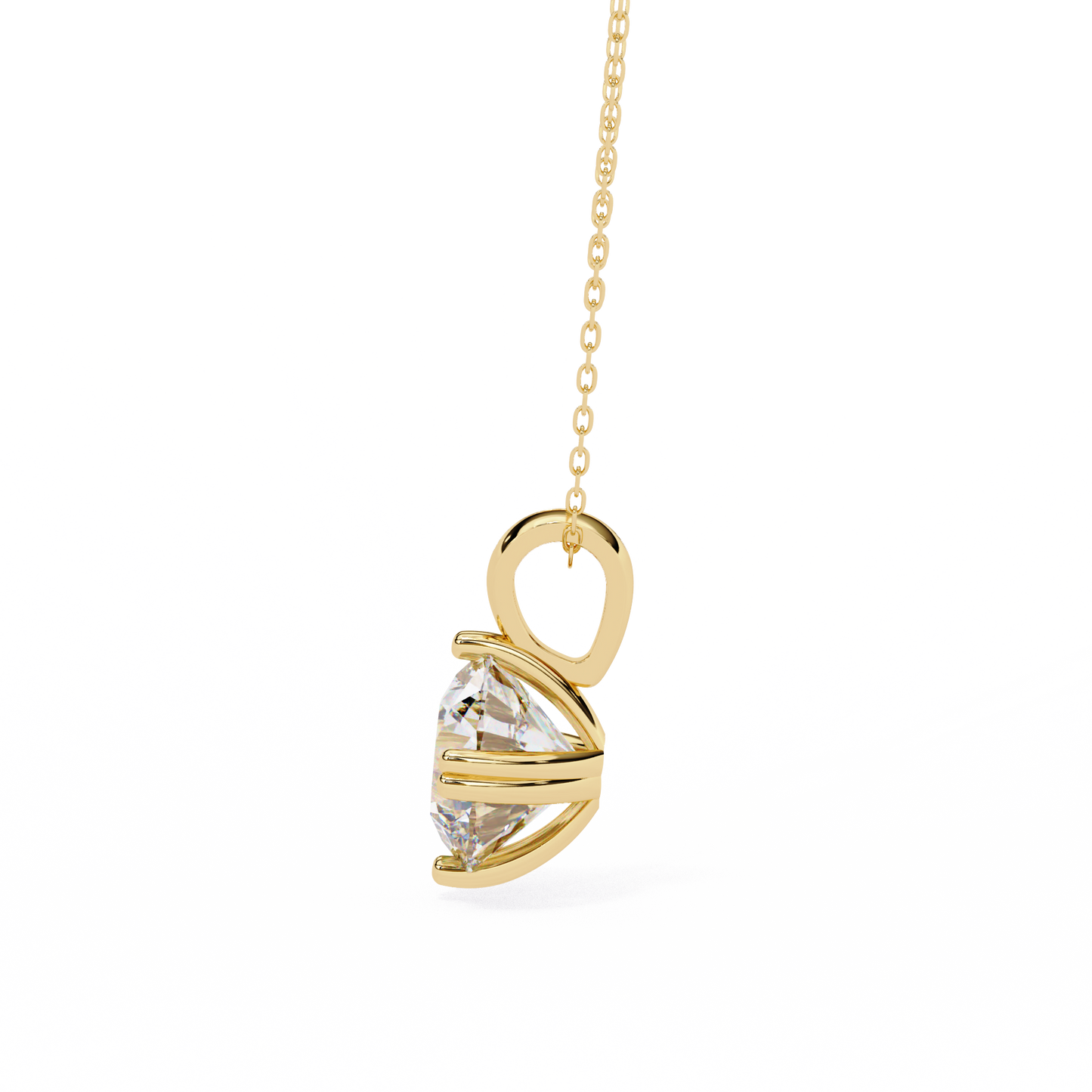 Round Solitaire Pendant with Swirl Setting