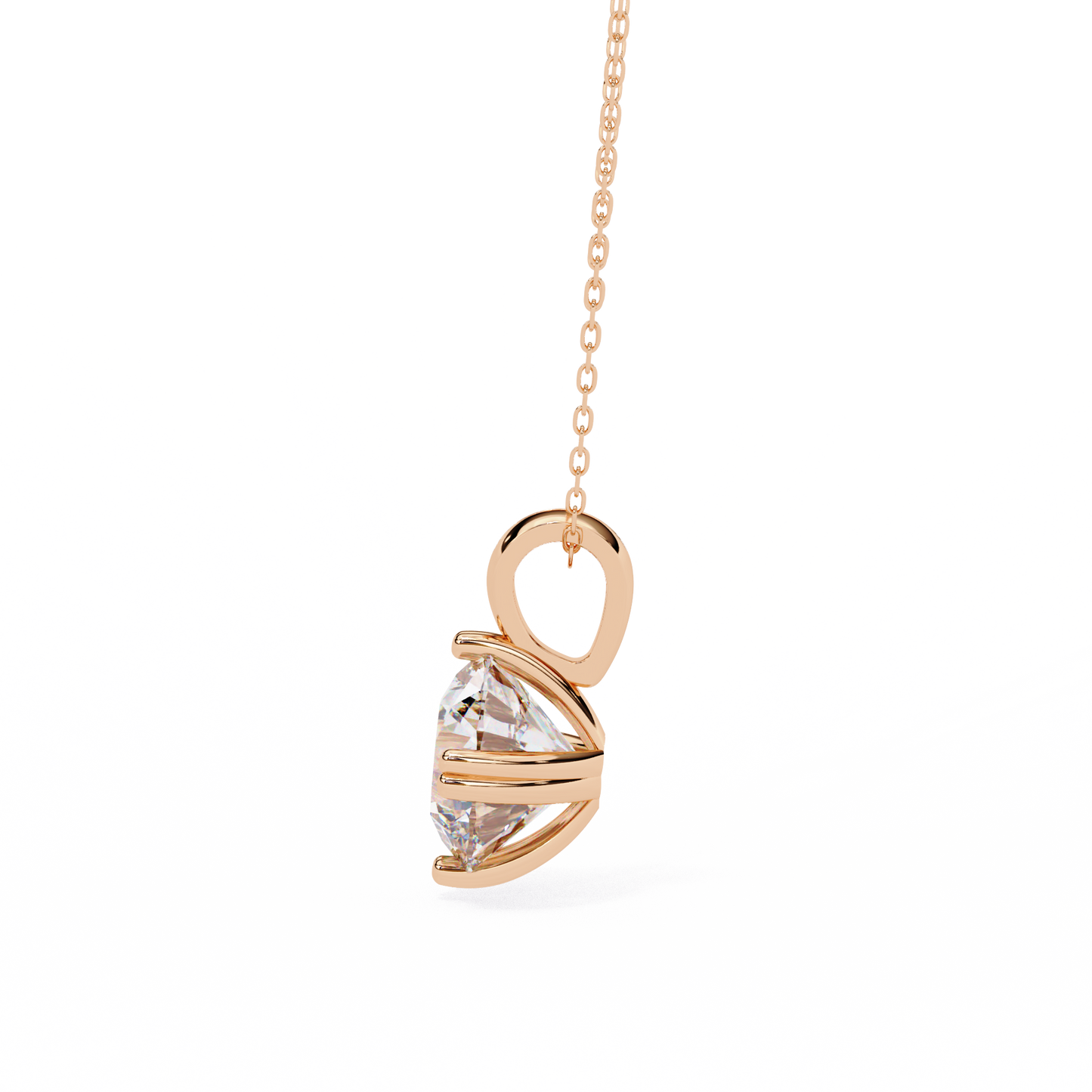Round Solitaire Pendant with Swirl Setting
