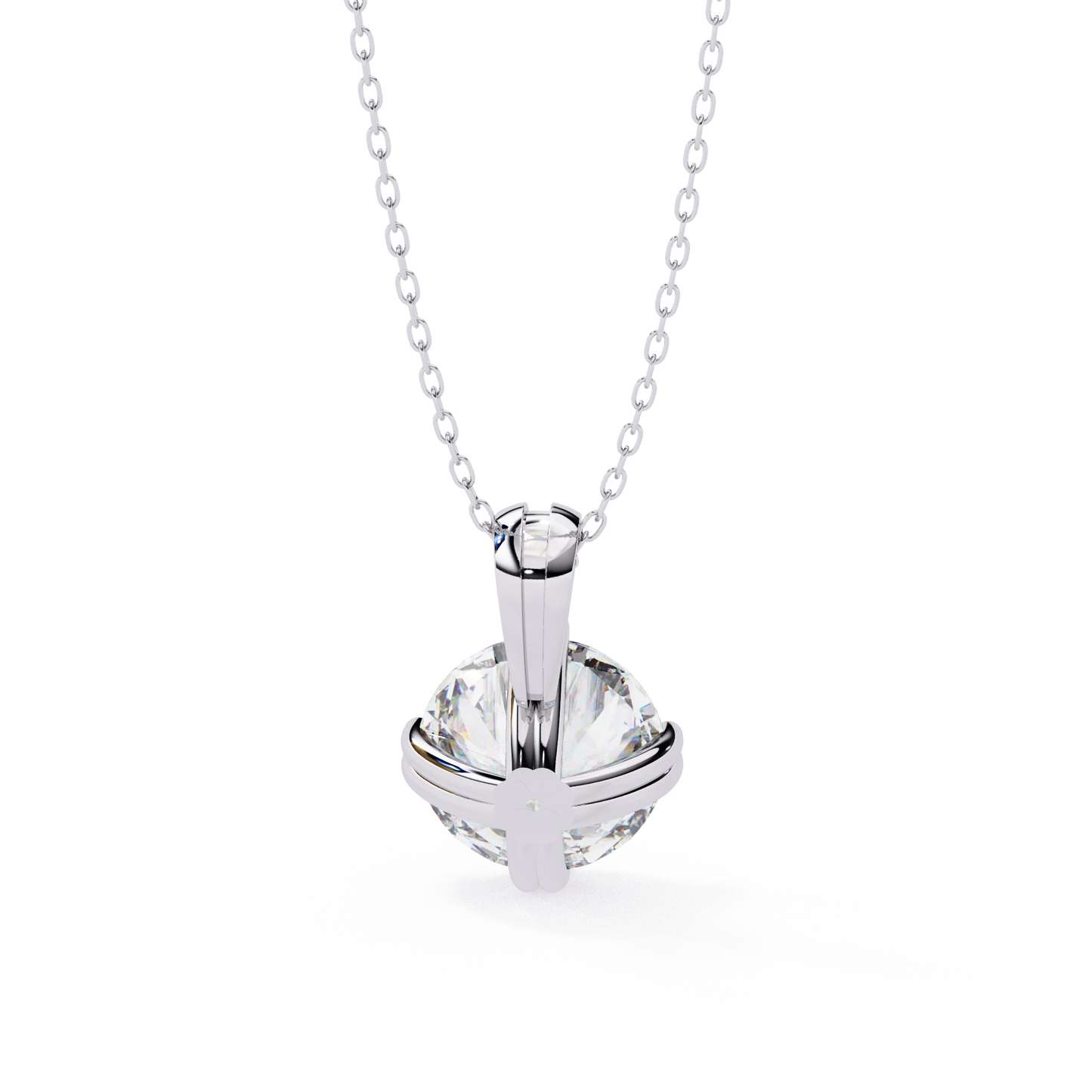 Round Solitaire Pendant with Swirl Setting