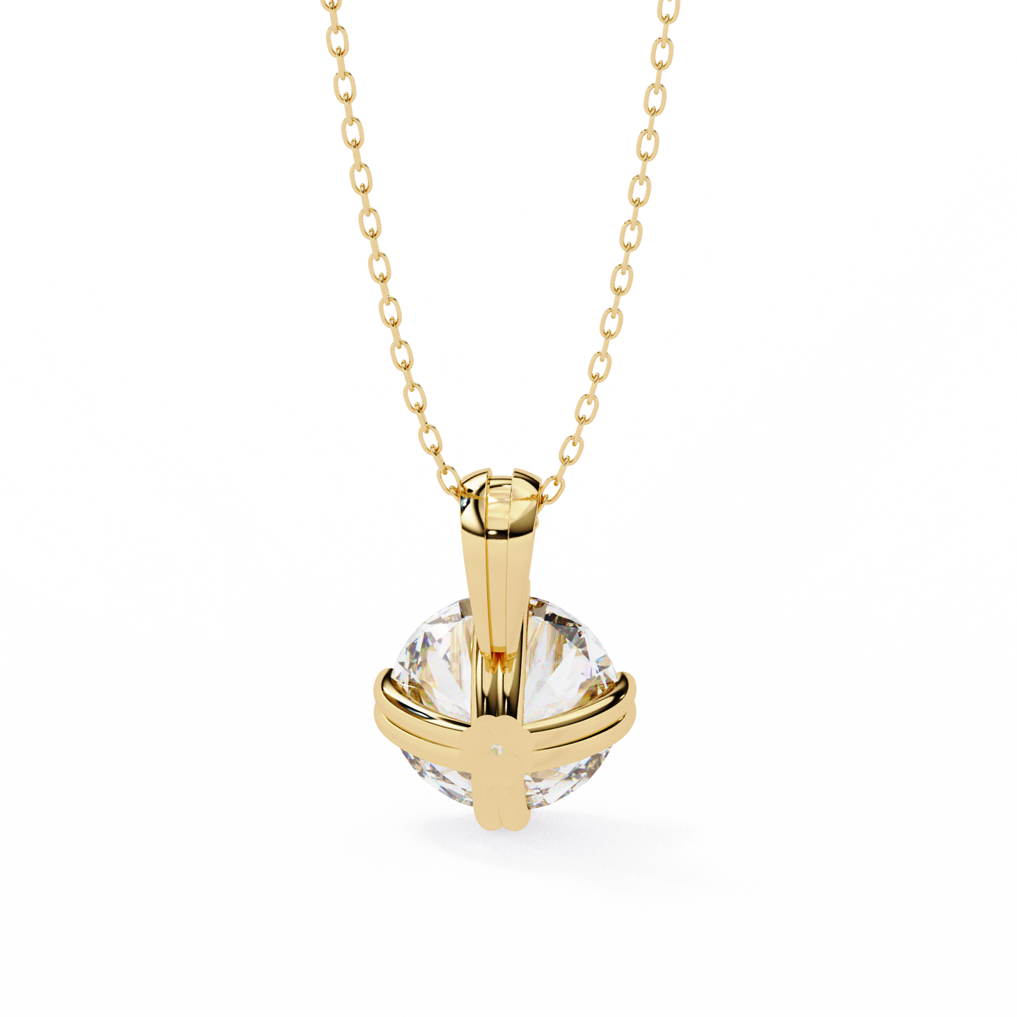 Round Solitaire Pendant with Swirl Setting