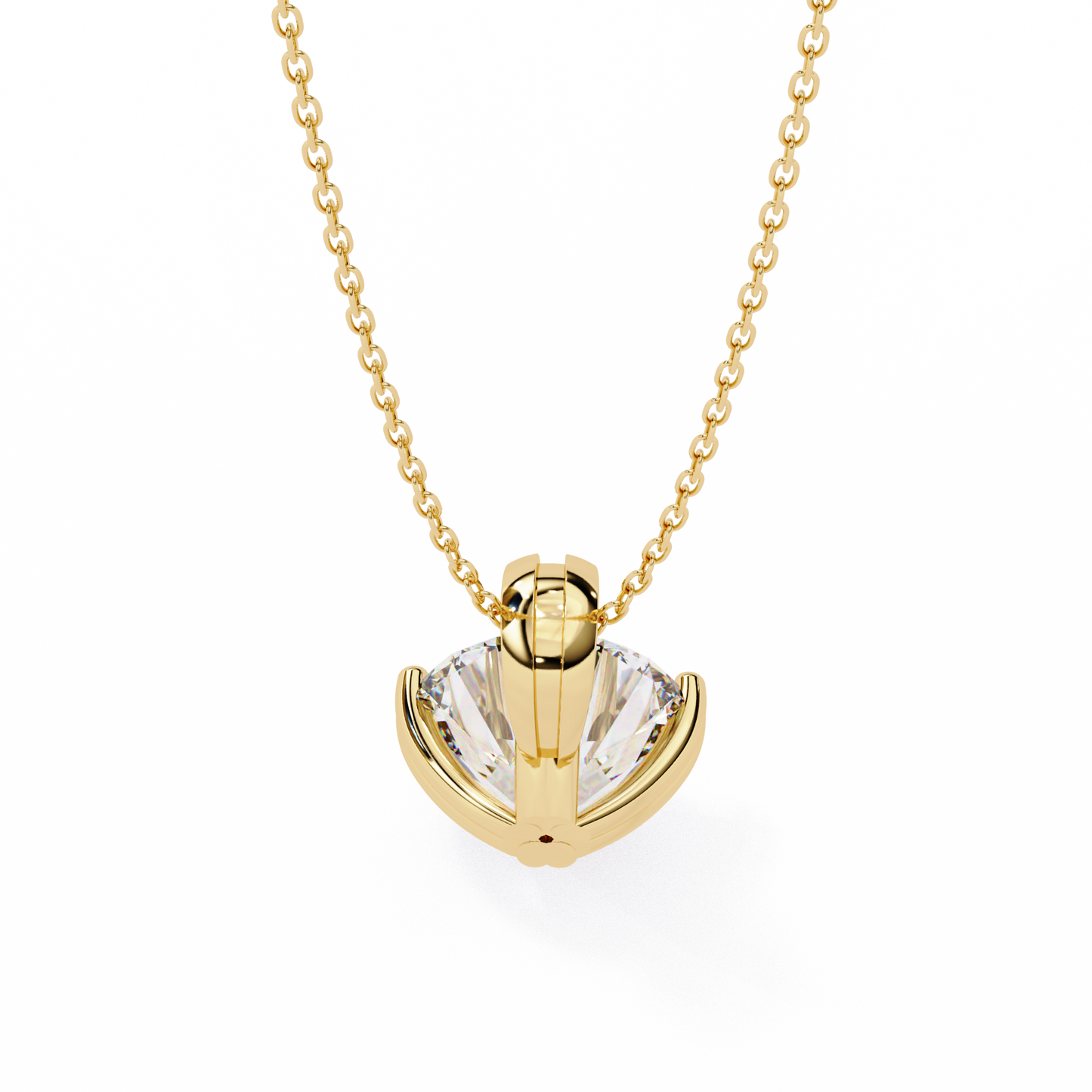 Round Solitaire Pendant with Swirl Setting