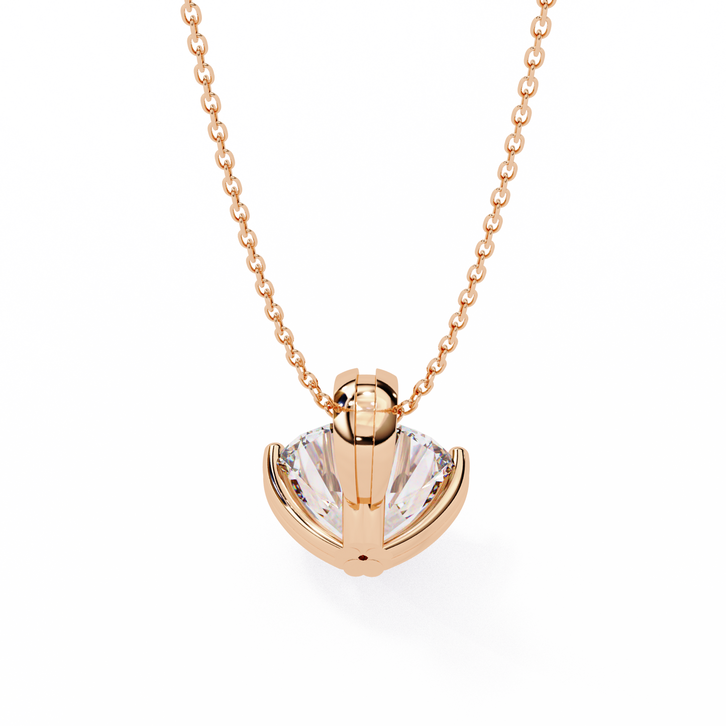 Round Solitaire Pendant with Swirl Setting