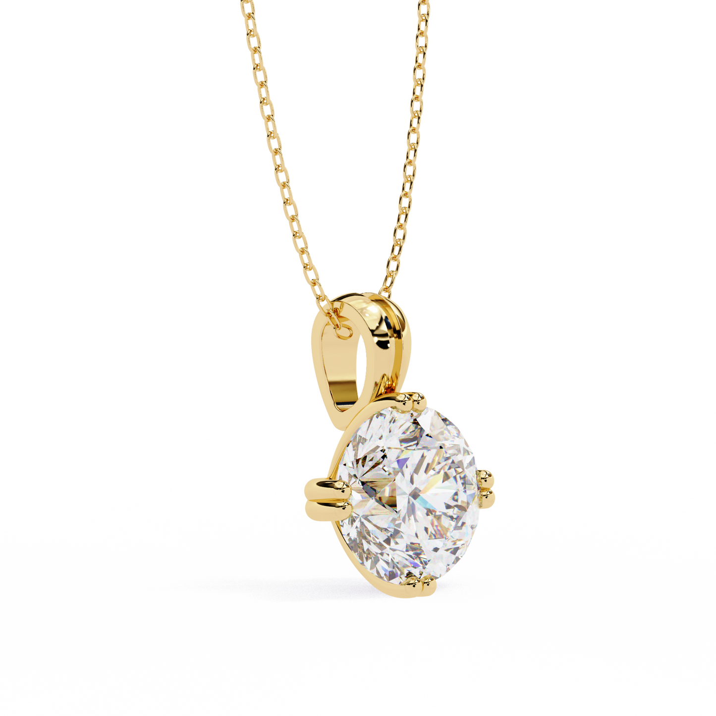 Round Solitaire Pendant with Swirl Setting