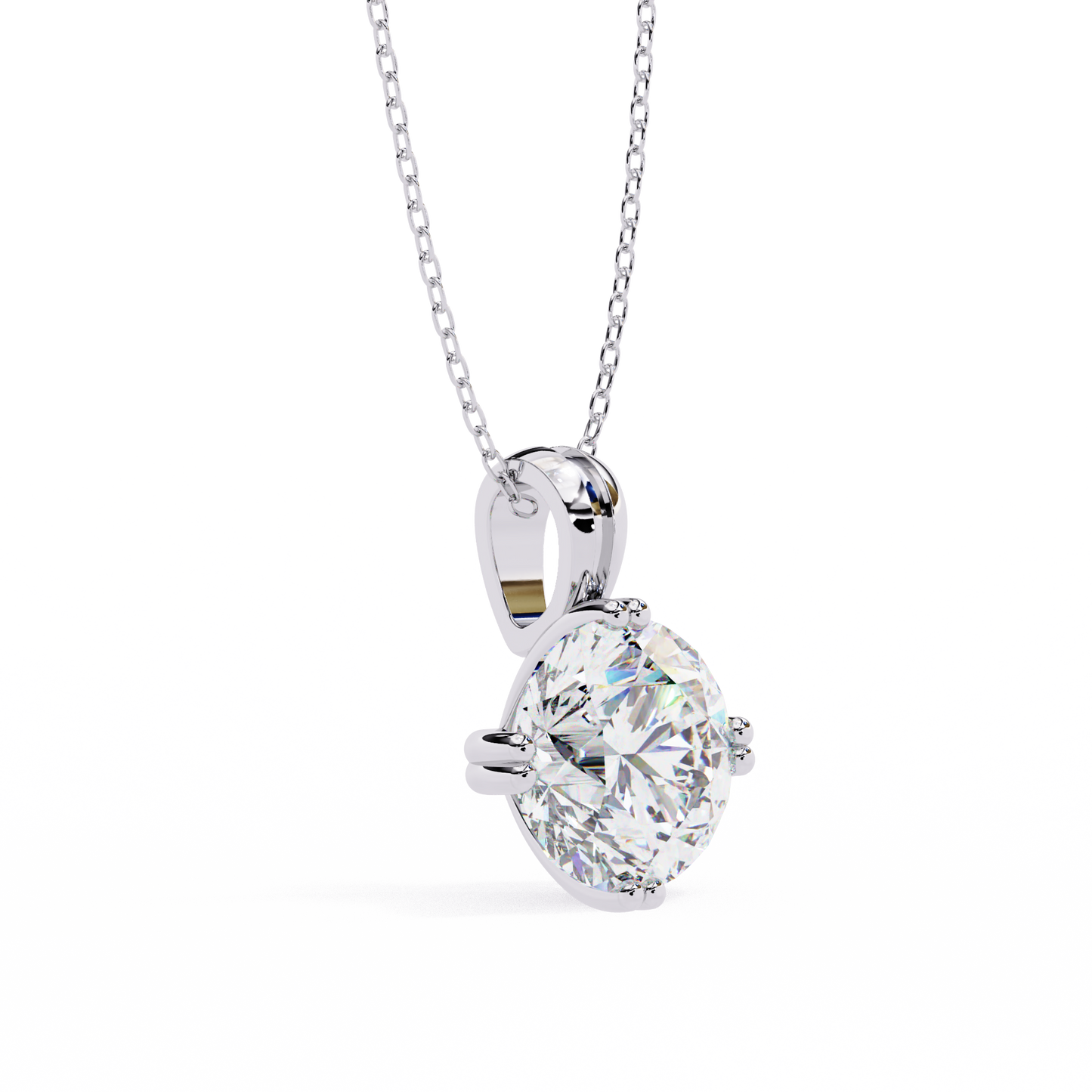 Round Solitaire Pendant with Swirl Setting