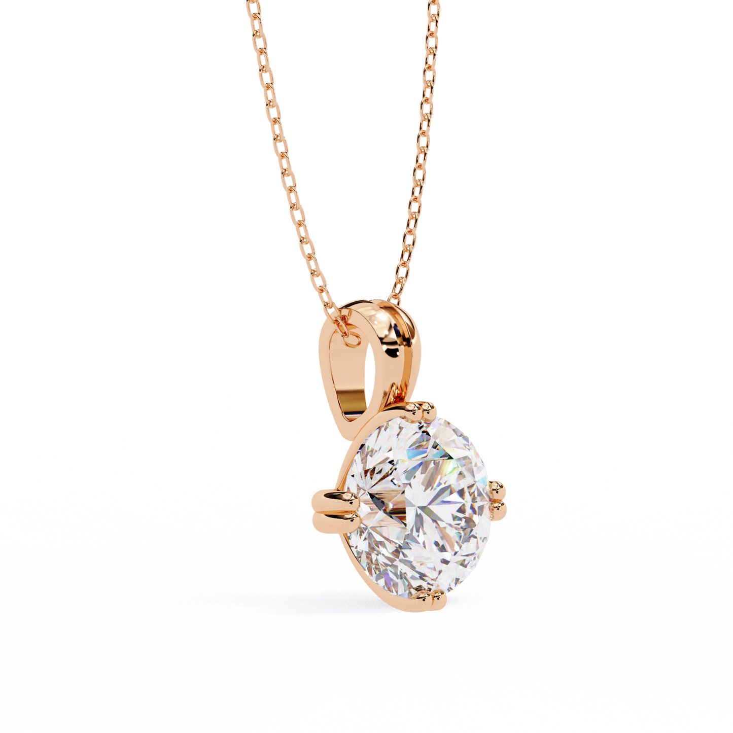 Round Solitaire Pendant with Swirl Setting