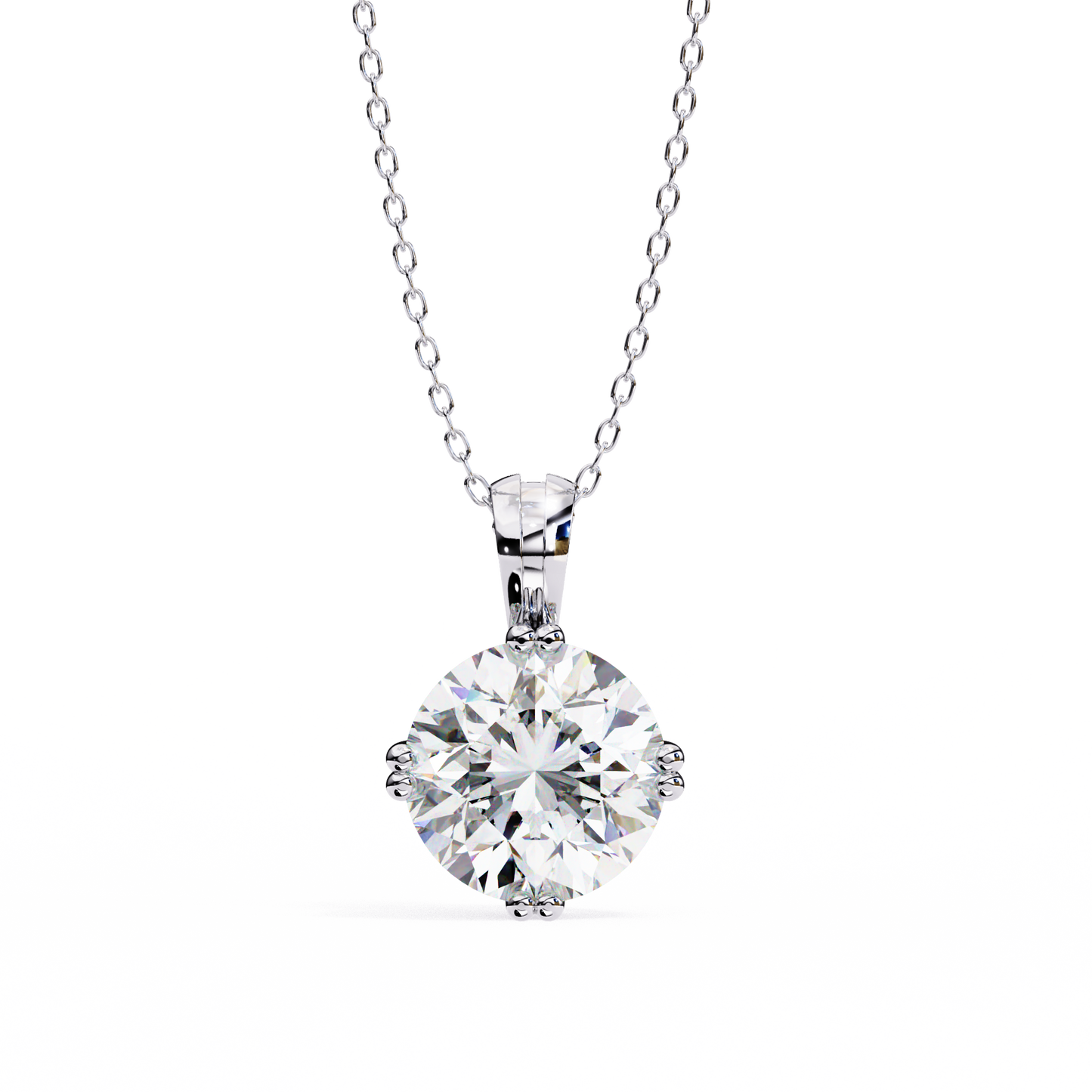 Round Solitaire Pendant with Swirl Setting
