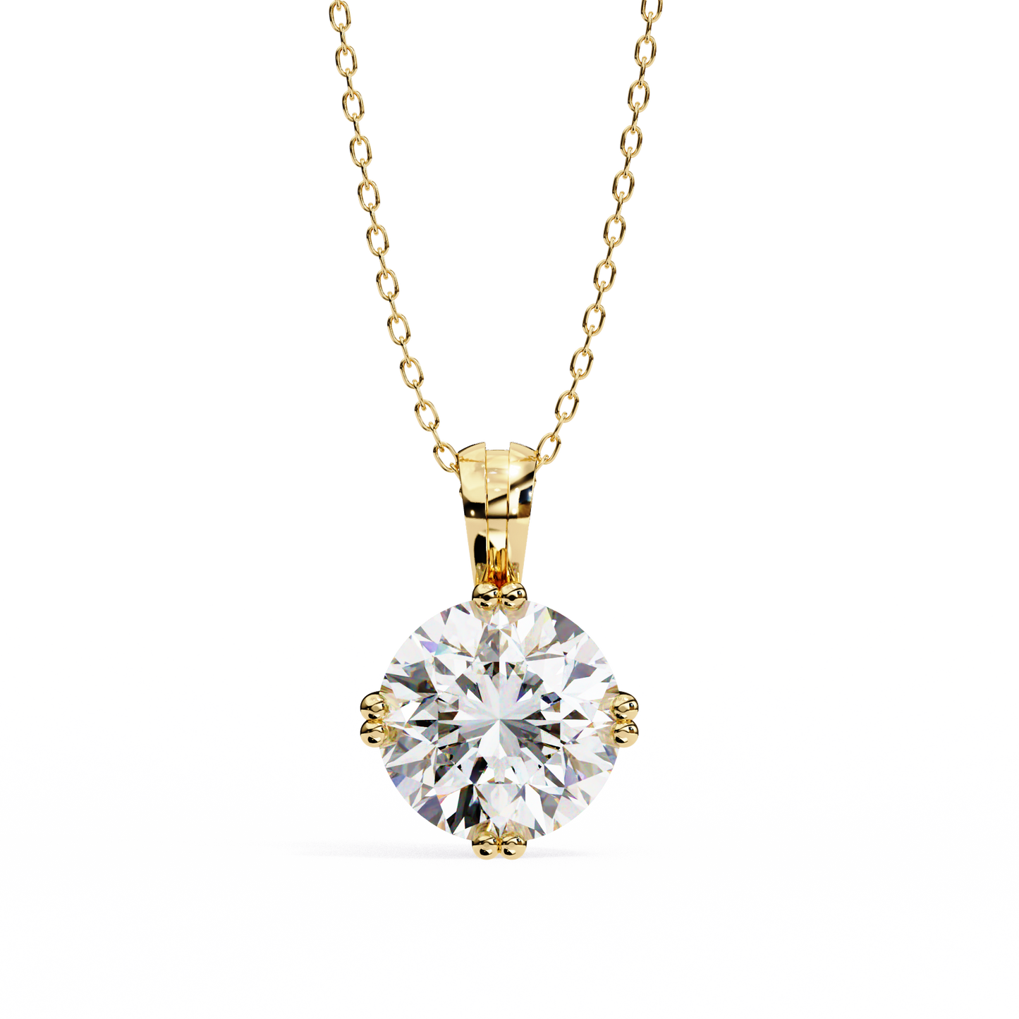 Round Solitaire Pendant with Swirl Setting
