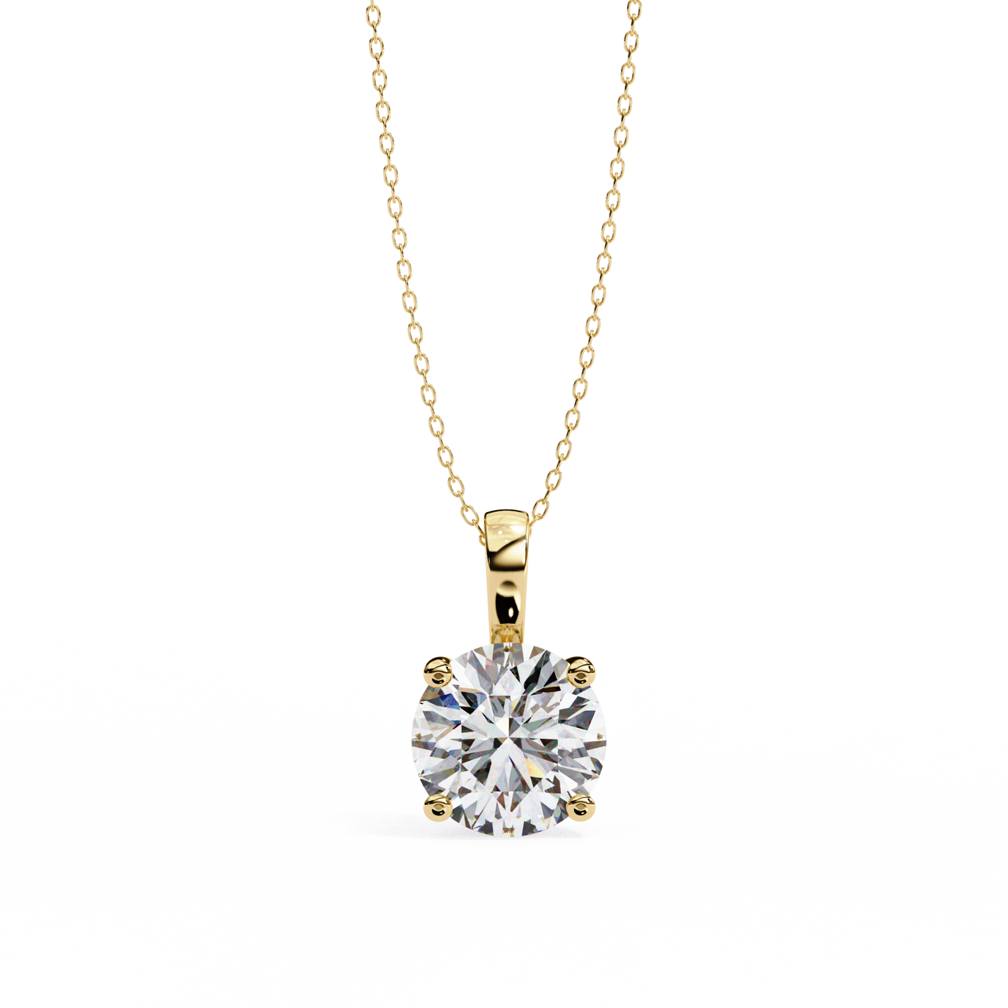 Floating Solitaire Diamond Necklace | Modern Round Pendant