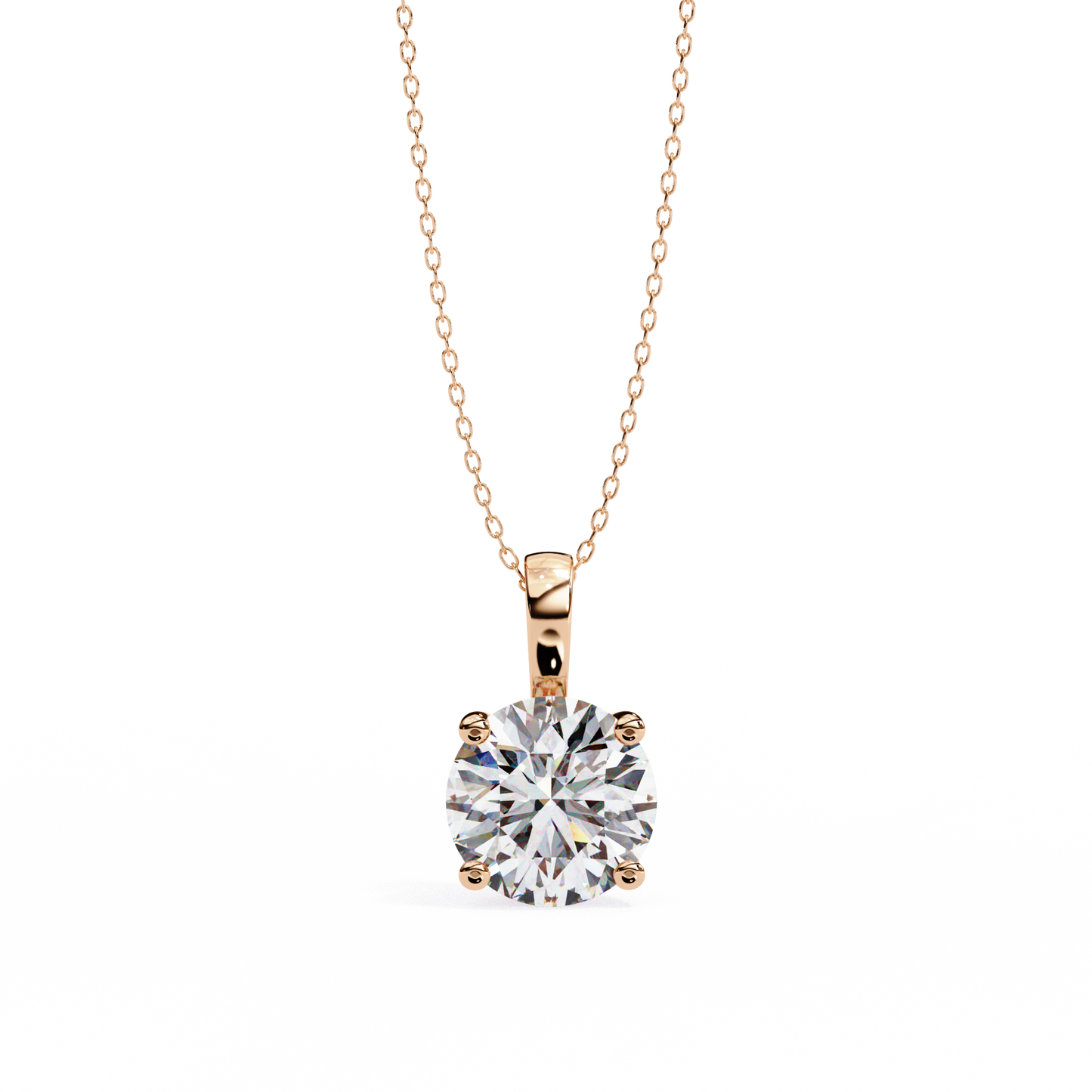 Floating Solitaire Diamond Necklace | Modern Round Pendant