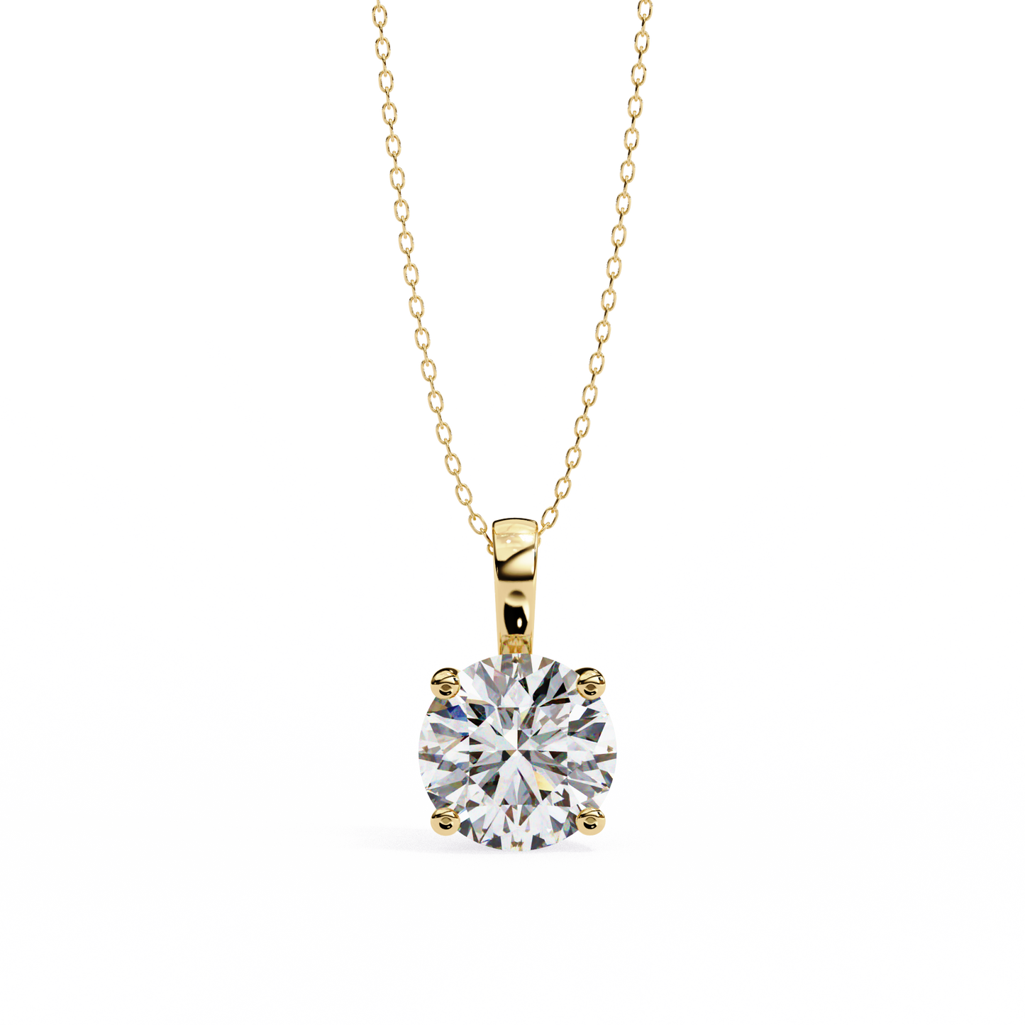 Floating Solitaire Diamond Necklace | Modern Round Pendant