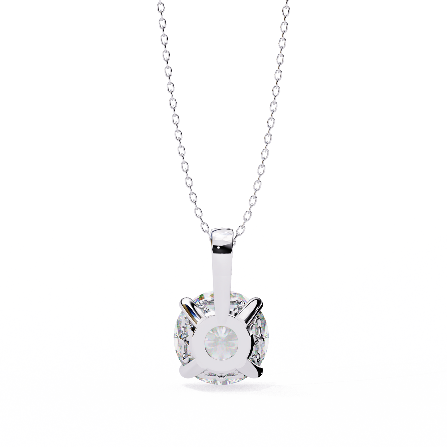 Floating Solitaire Diamond Necklace | Modern Round Pendant