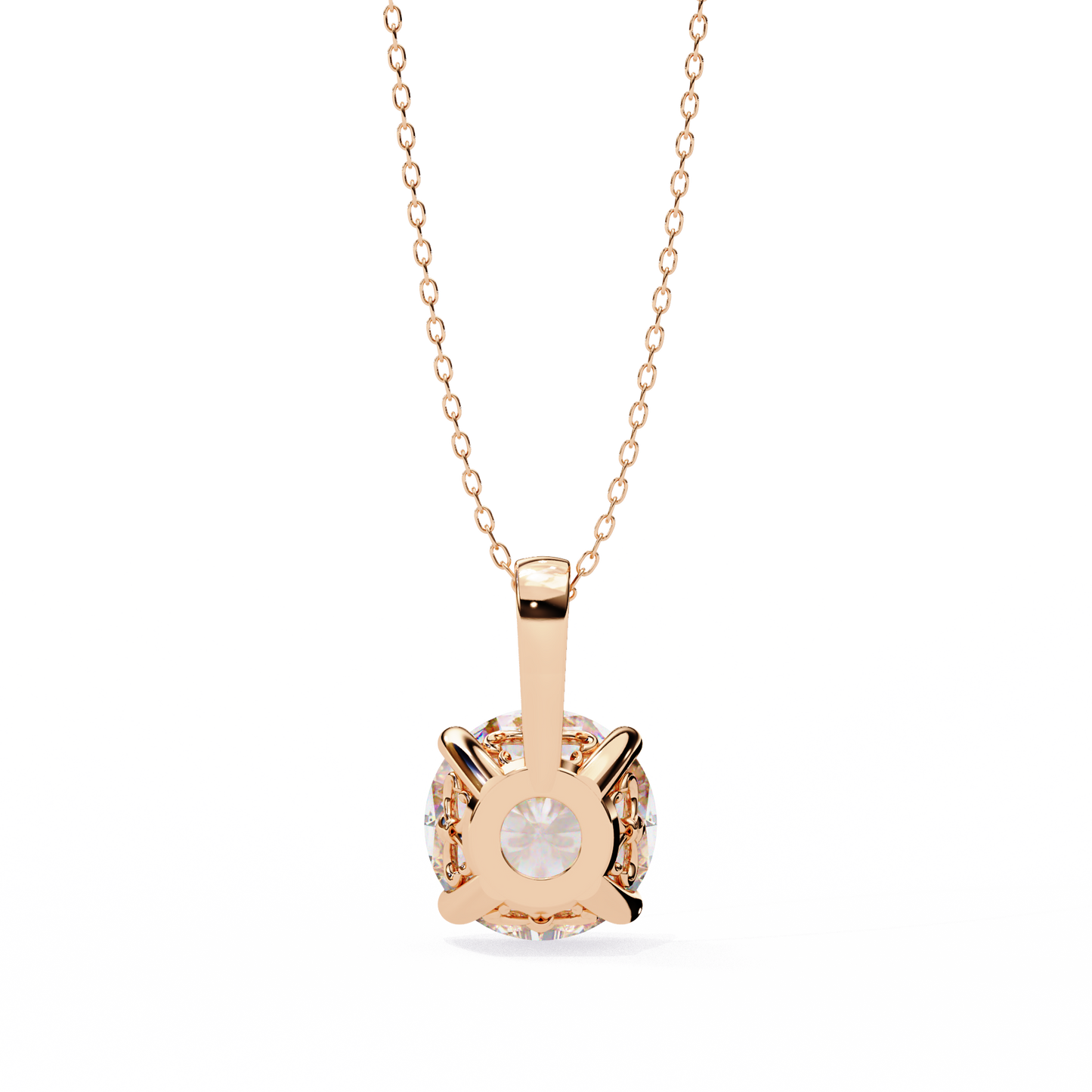 Floating Solitaire Diamond Necklace | Modern Round Pendant
