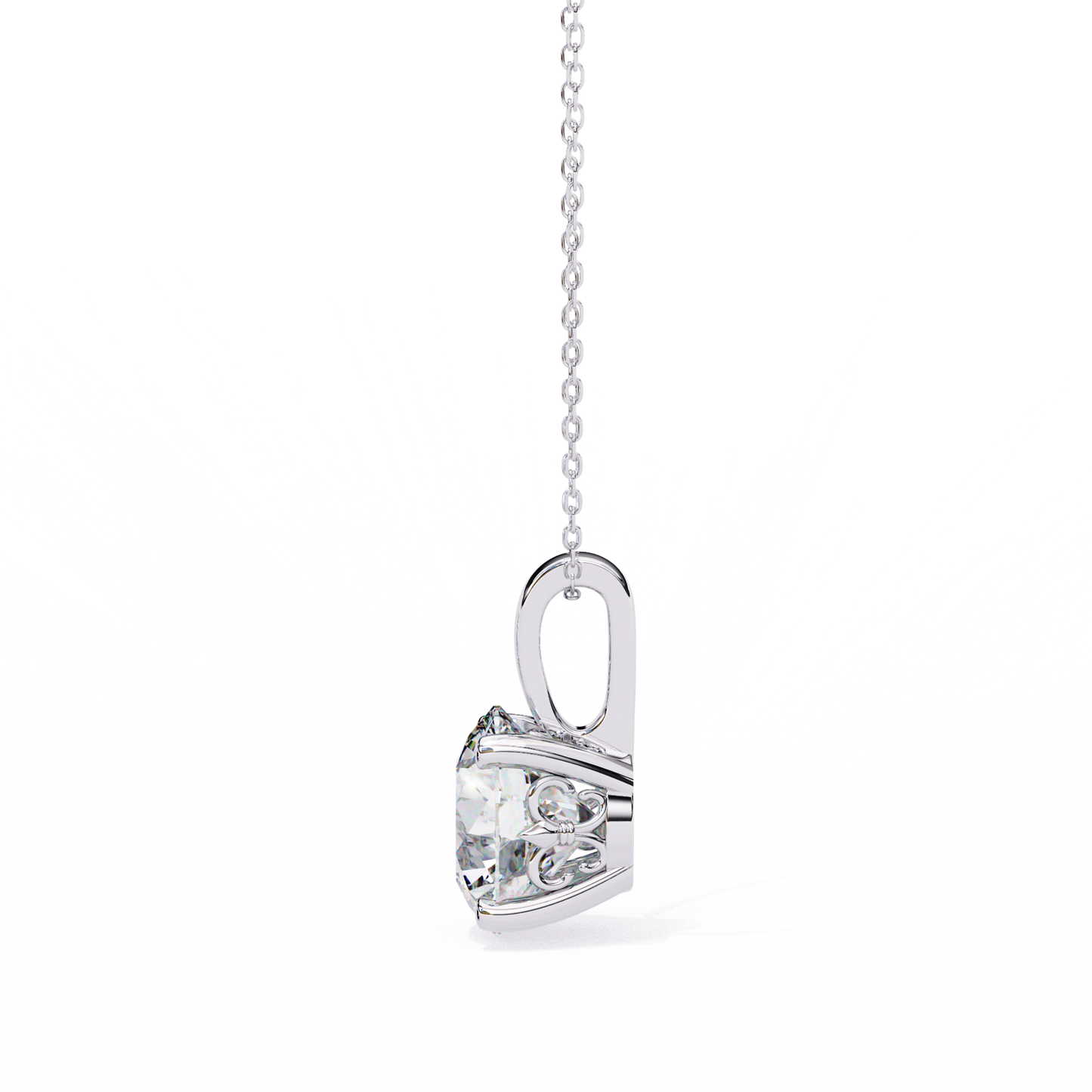 Floating Solitaire Diamond Necklace | Modern Round Pendant