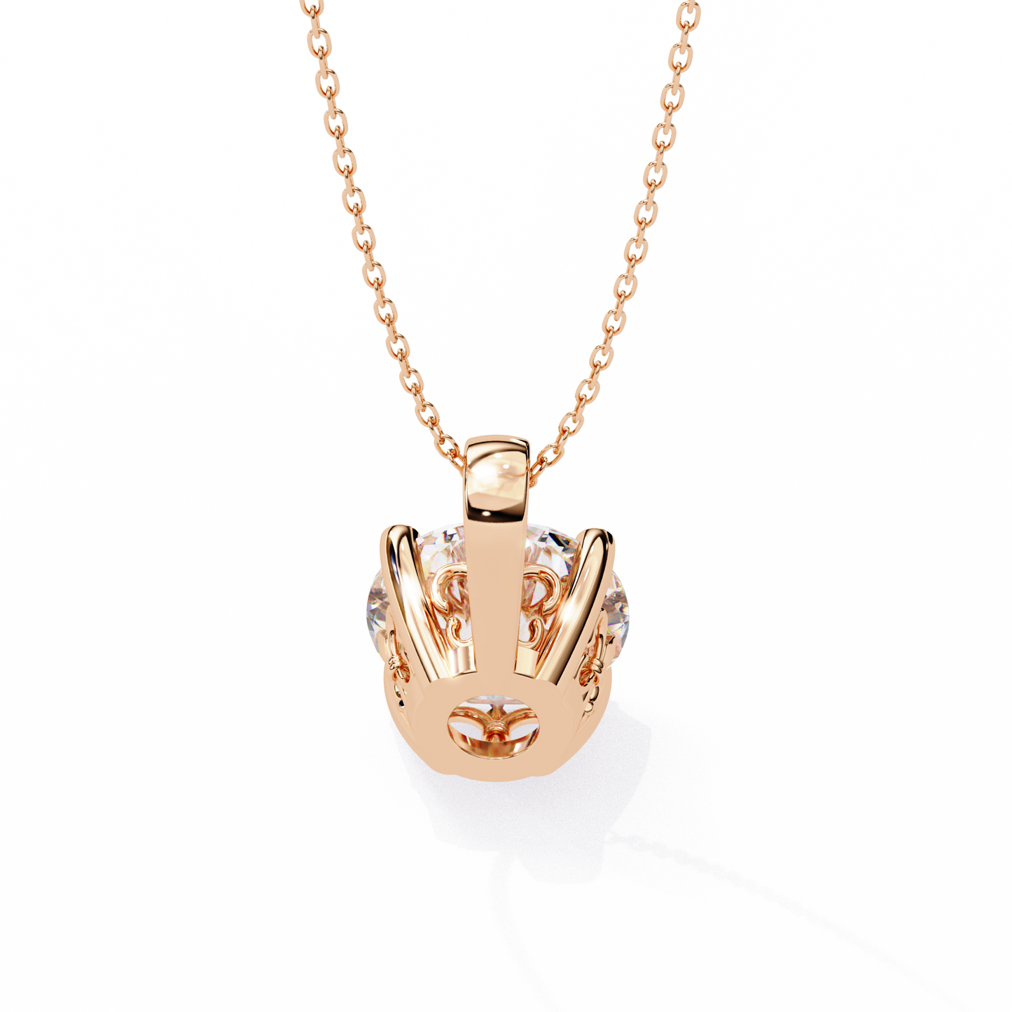 Floating Solitaire Diamond Necklace | Modern Round Pendant