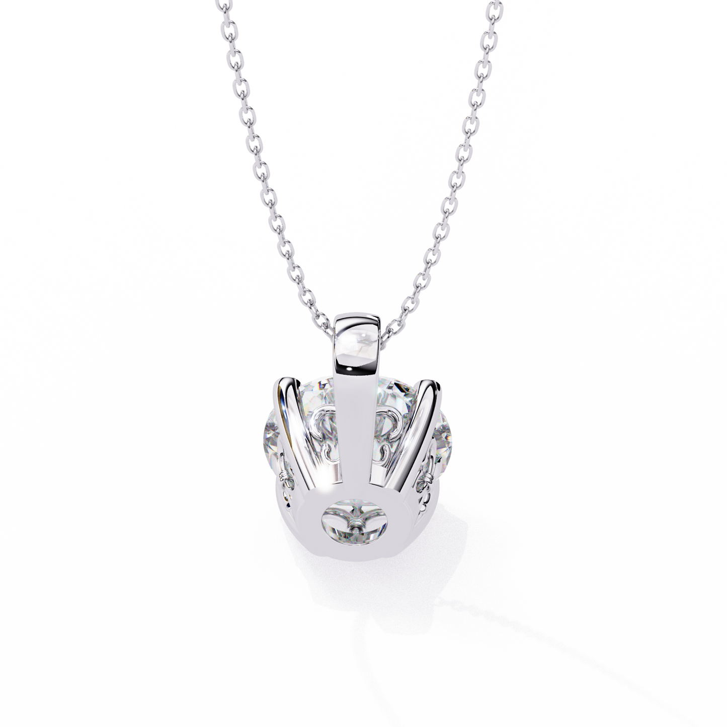 Floating Solitaire Diamond Necklace | Modern Round Pendant