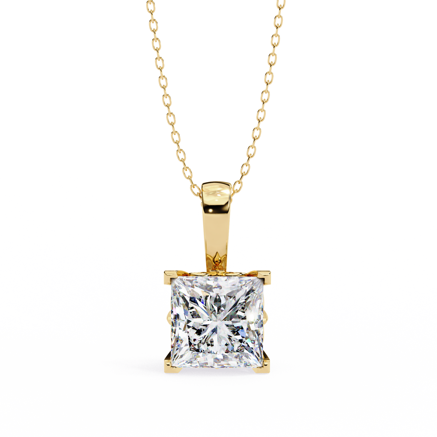 Princess Cut Diamond Solitaire Pendant