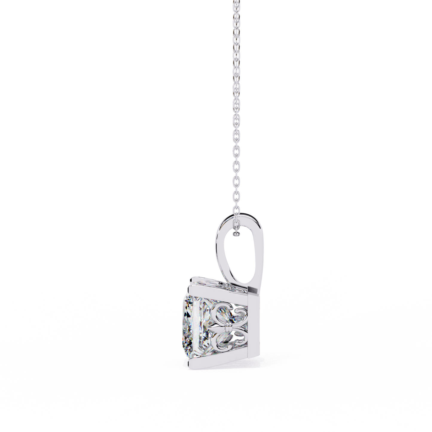 Princess Cut Diamond Solitaire Pendant