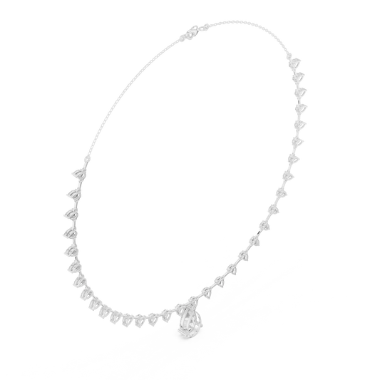 Pear Diamond Drop Tennis Necklace