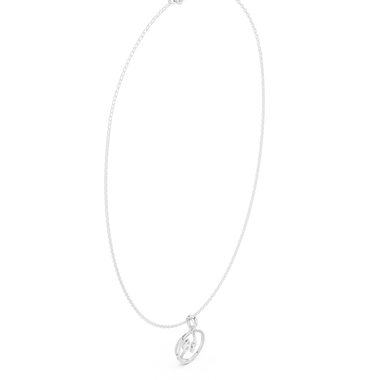 Abstract Diamond Swirl Pendant Necklace