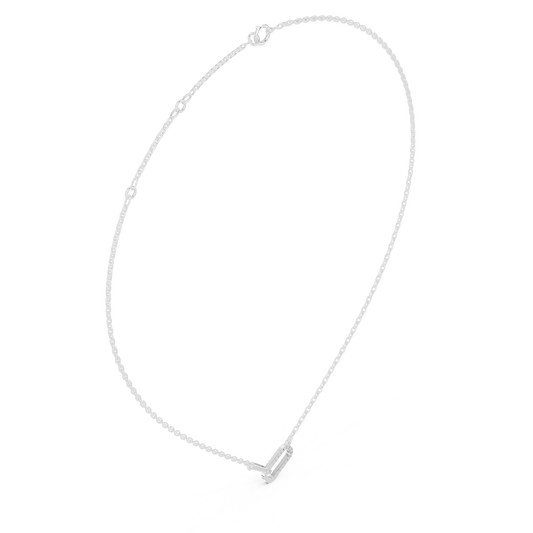 Diamond Paperclip Link Necklace