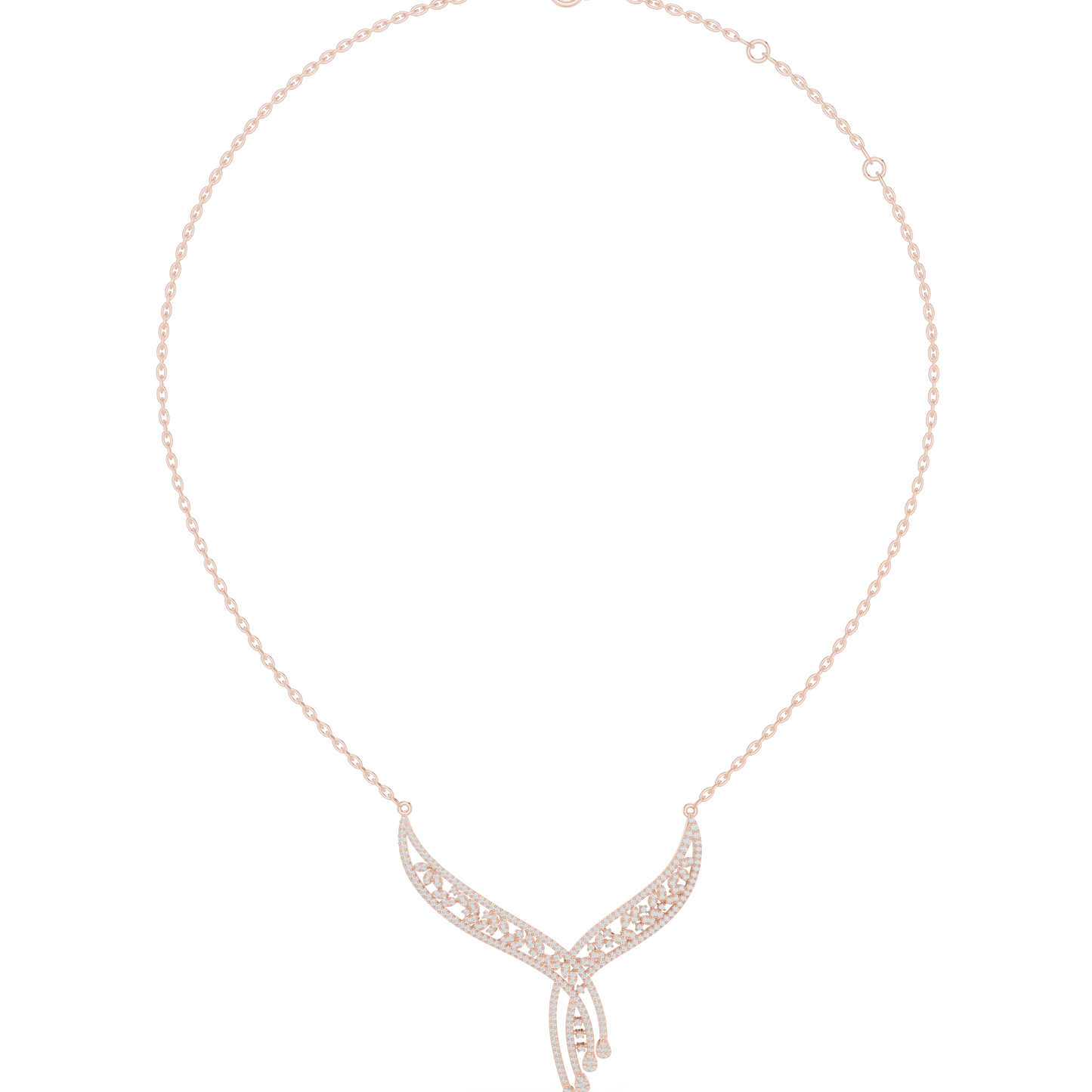 Diamond Bypass Statement Necklace