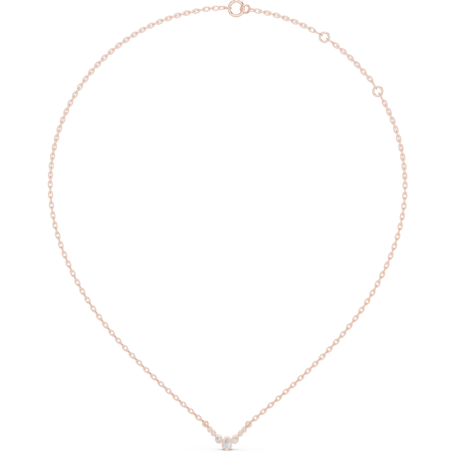 Pear Diamond Halo Tennis Necklace