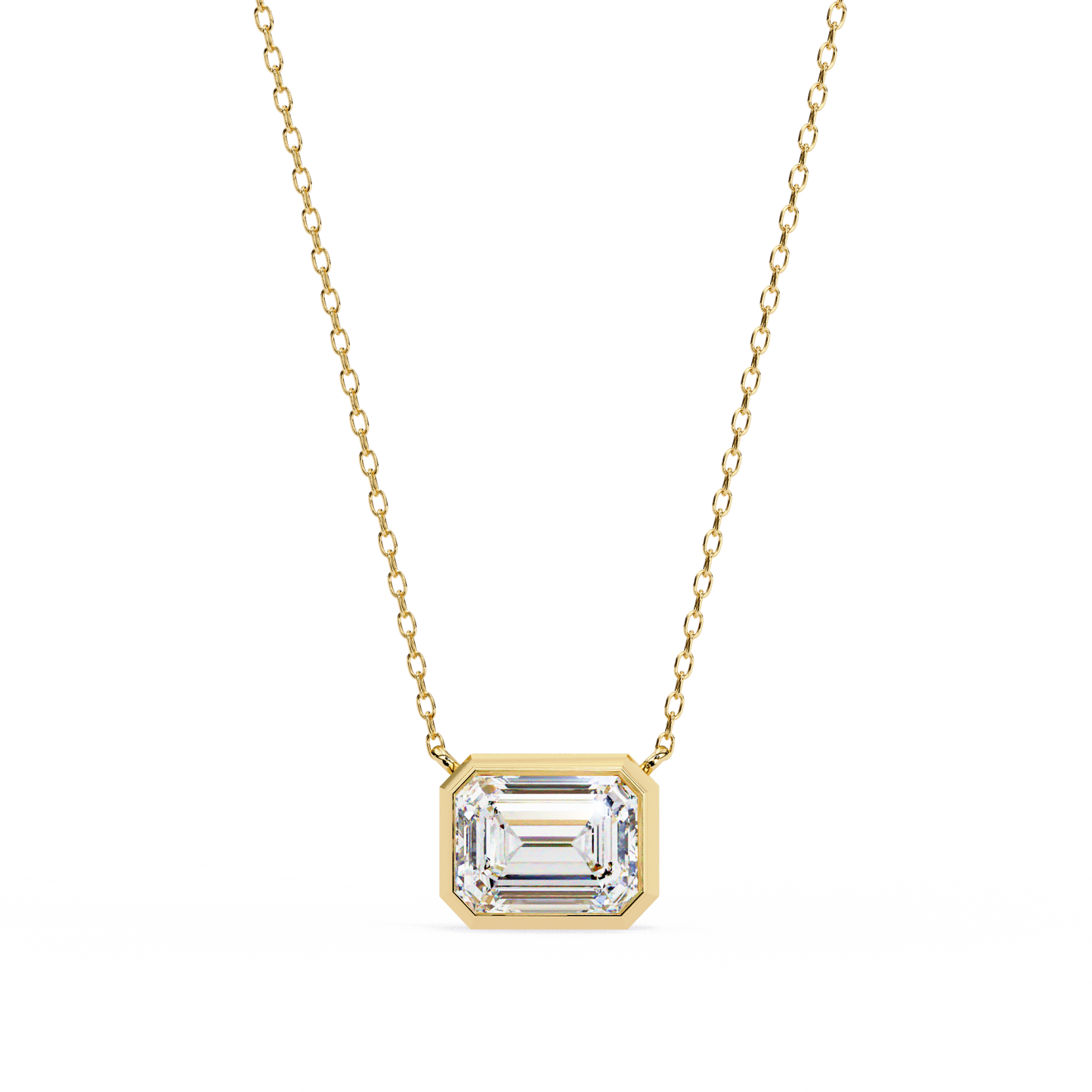 Emerald Cut Solitaire Necklace