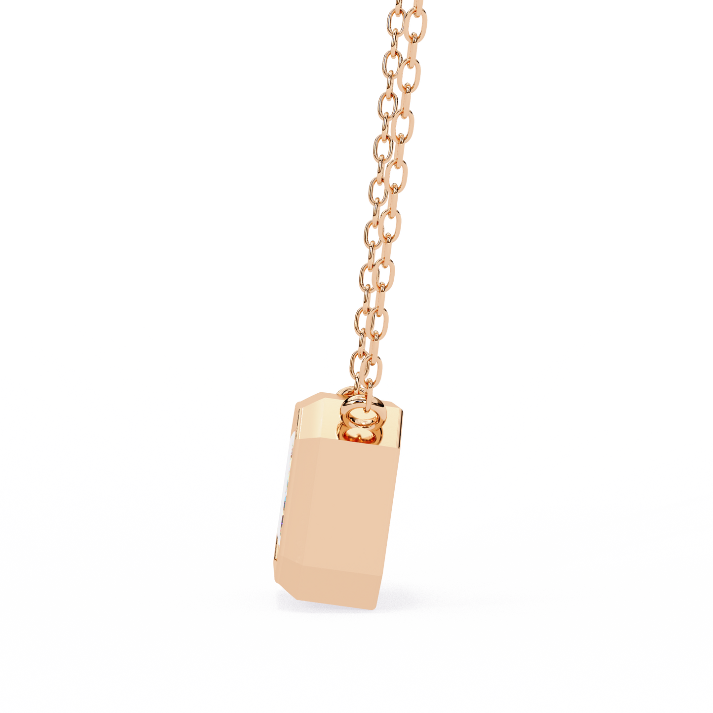 Emerald Cut Solitaire Necklace