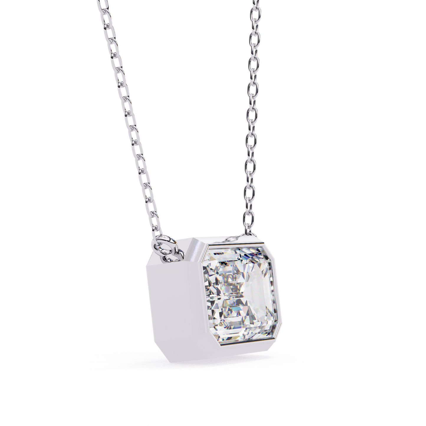 Emerald Cut Solitaire Necklace