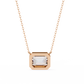 Emerald Cut Solitaire Necklace