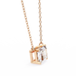 East-West Radiant Cut Solitaire Necklace | Modern Horizontal Pendant