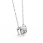 East-West Radiant Cut Solitaire Necklace | Modern Horizontal Pendant