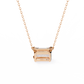 East-West Radiant Cut Solitaire Necklace | Modern Horizontal Pendant