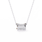 East-West Radiant Cut Solitaire Necklace | Modern Horizontal Pendant