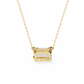 East-West Radiant Cut Solitaire Necklace | Modern Horizontal Pendant