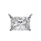 East-West Radiant Cut Solitaire Necklace | Modern Horizontal Pendant