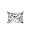 East-West Radiant Cut Solitaire Necklace | Modern Horizontal Pendant