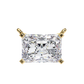 East-West Radiant Cut Solitaire Necklace | Modern Horizontal Pendant