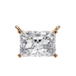 East-West Radiant Cut Solitaire Necklace | Modern Horizontal Pendant