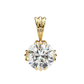 Crown Solitaire Necklace | 6-Prong Round Diamond Pendant