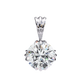 Crown Solitaire Necklace | 6-Prong Round Diamond Pendant