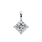 Princess Cut Solitaire Necklace | Square Diamond Pendant for Women